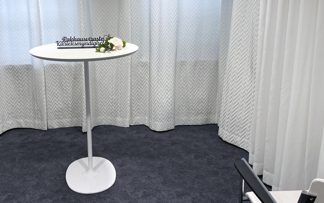 The table in the marriage ceremony premise.