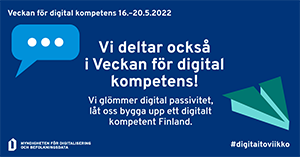 Bannerbild, rundt: Vi deltar också i Veckan för digital kompetens! Veckan för digital kompetens 16.-20.5.2022
