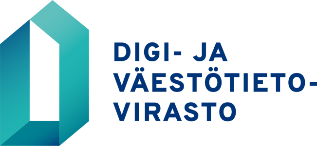 Logo of organization Digi- ja väestötietovirasto (DVV)