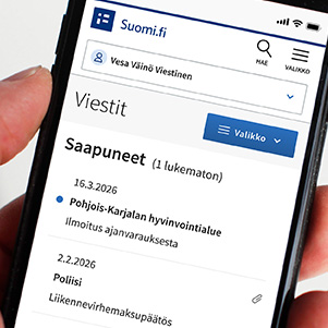 Kuvassa näkyy Suomi.fi-viestien Saapunee-kansion havainnekuva.